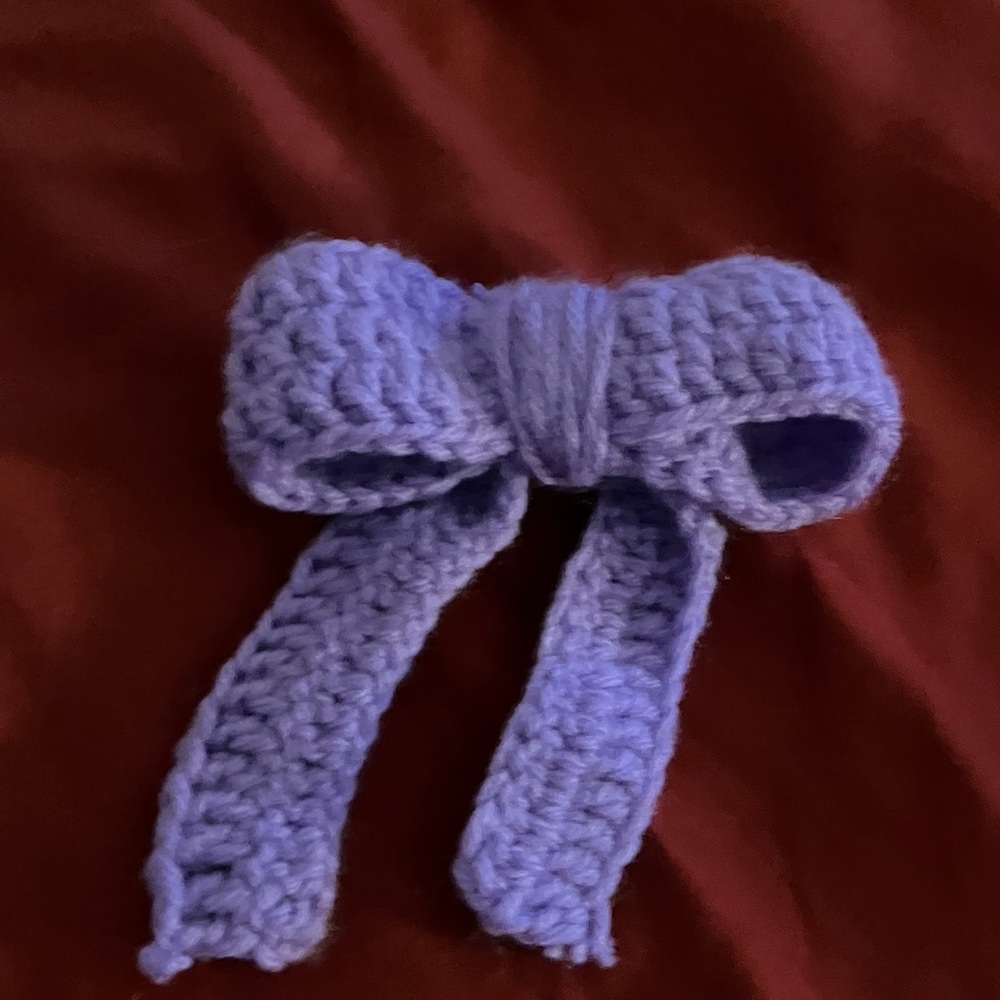 Handmade Purple crocheted bow